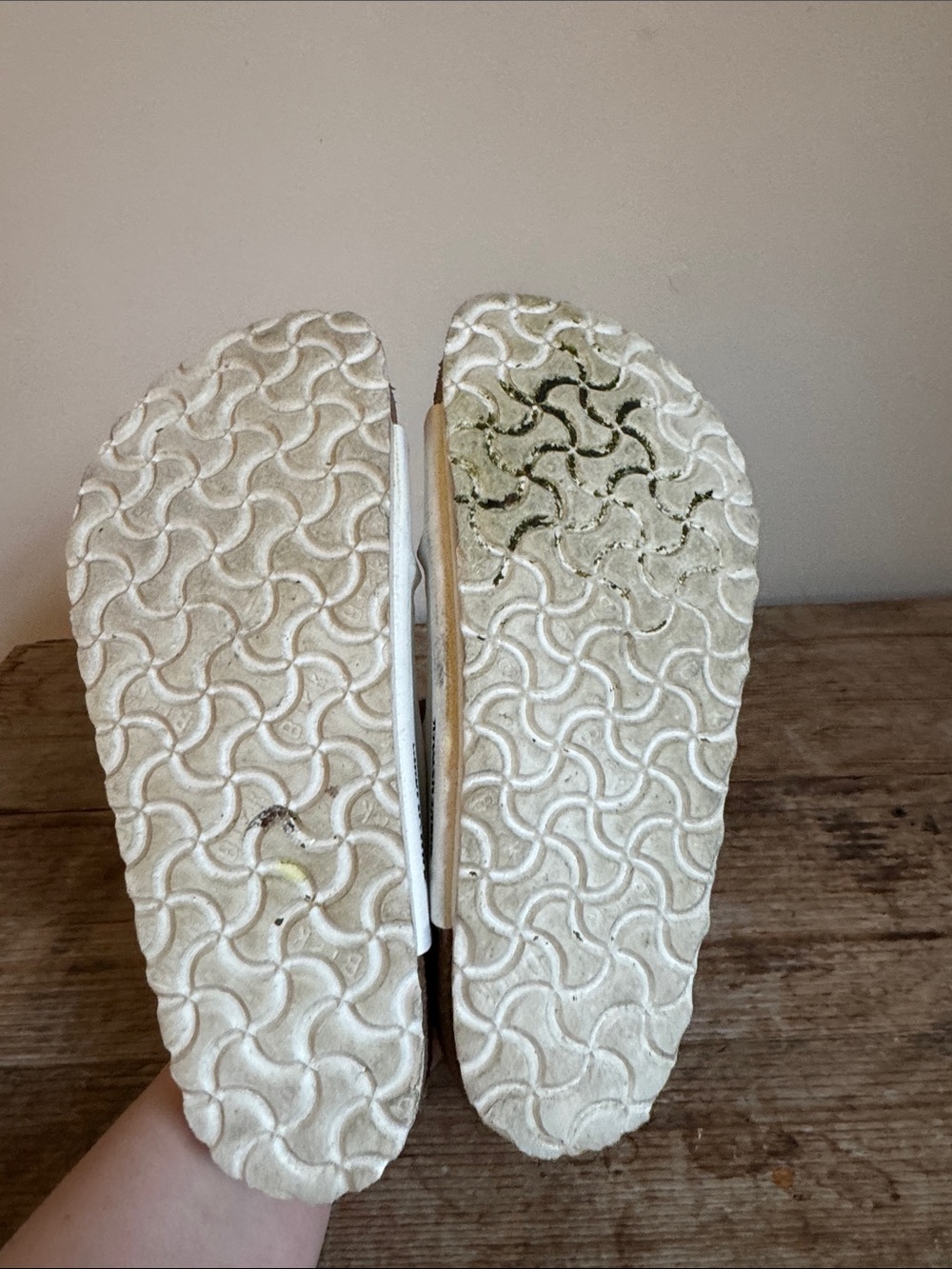 Birkenstock 38 White Florida Triple Strap Sandals Slides Birko flor - Picture 9 of 10